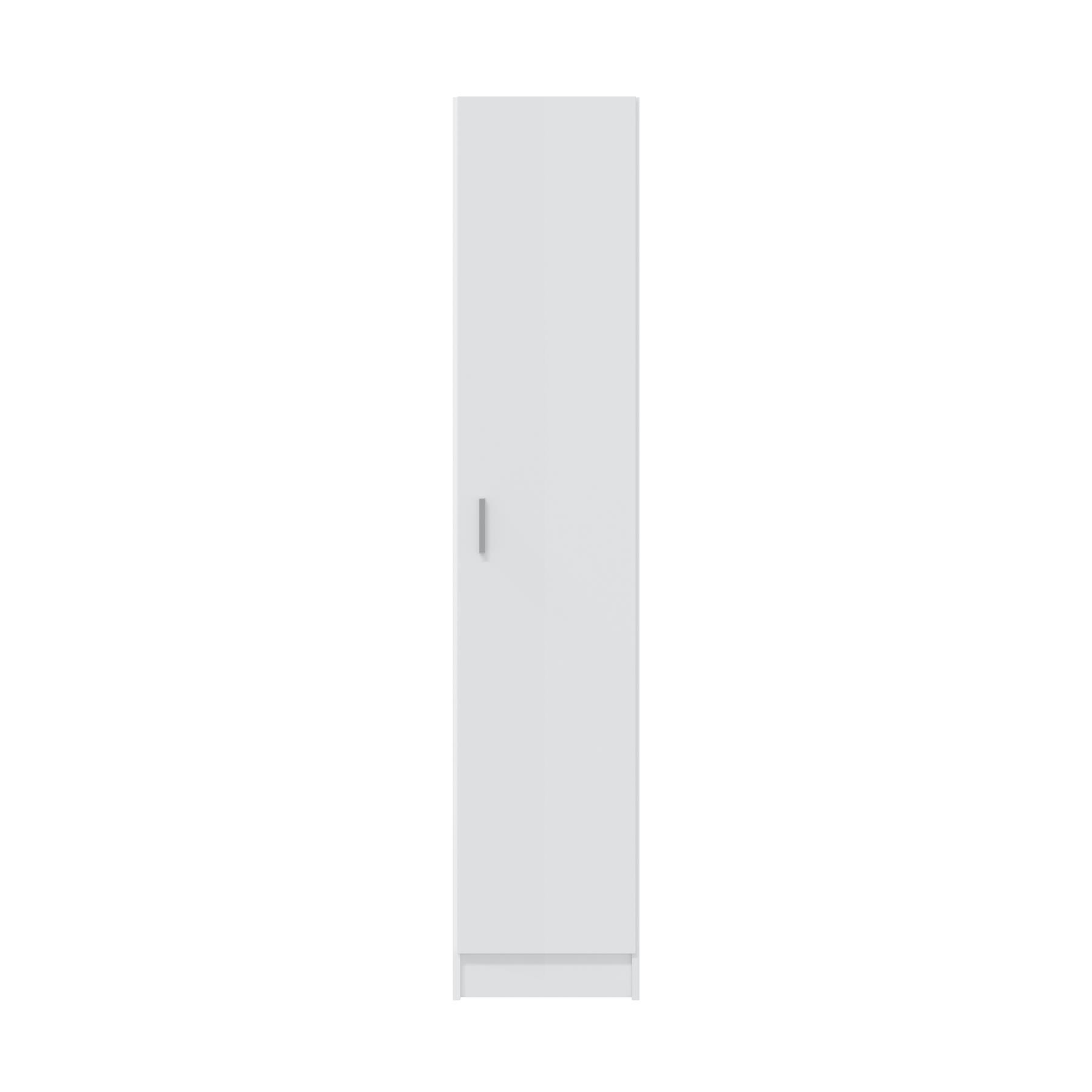 VITA White Utility Storage Cupboard - 1 Door Cabinet with 3 Shelves - Modular Storage for Kitchen or Utility Room