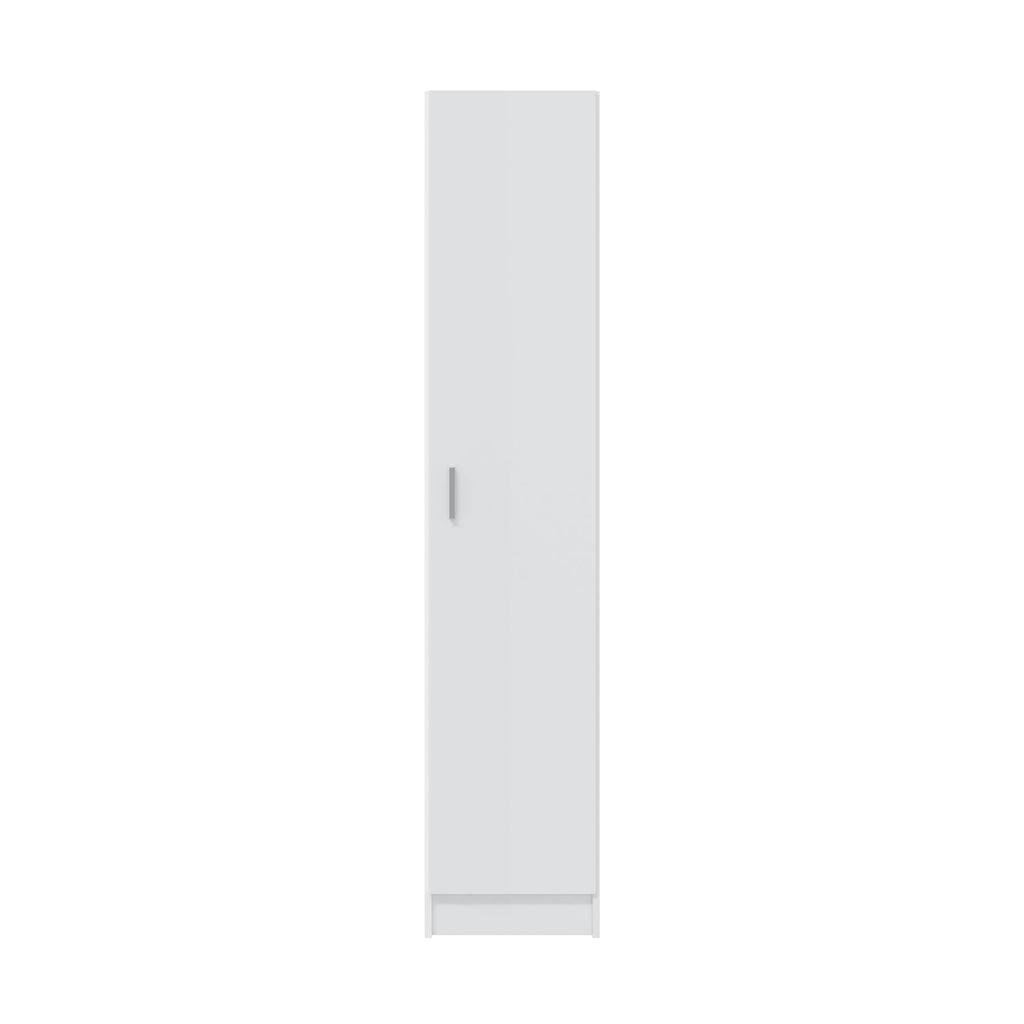 VITA White Utility Storage Cupboard - 1 Door Cabinet with 3 Shelves - Modular Storage for Kitchen or Utility Room.