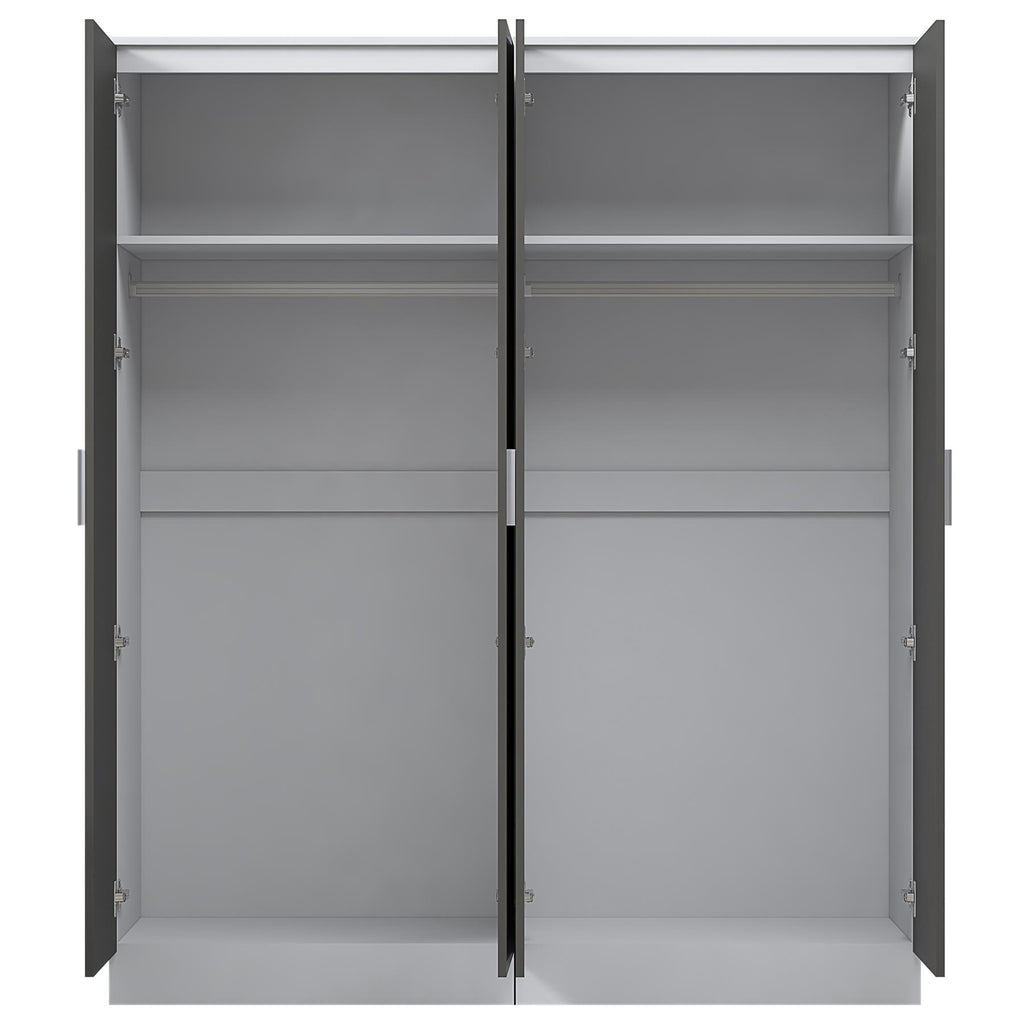 REFLECT - 2 Door Mirror + 2 Door Plain - Gloss Grey / Matt White