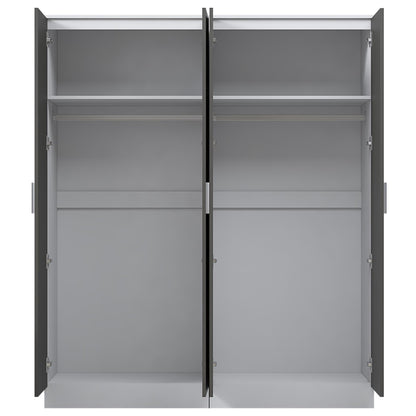 Reflect 2pc Wardrobe Bundle - 2 Door Mirror + 2 Door Plain - Grey Gloss & Matt White
