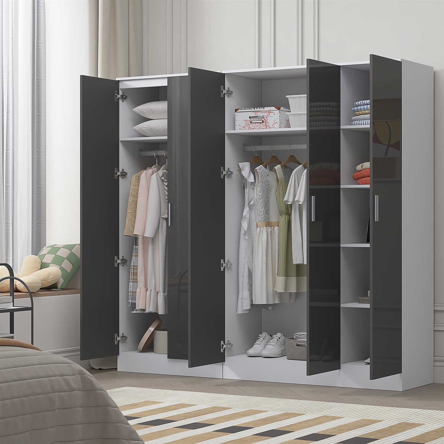 REFLECT 2pc Wardrobe Bundle - 3 Door Plain + 2 Door Plain - 4 Colour Options