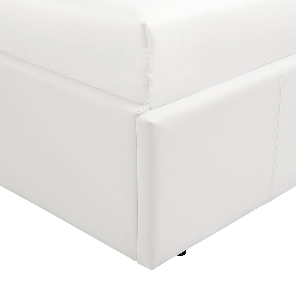 LUNA Faux Leather Gas Lift Ottoman Storage Bedframe in 4 Colour & Size Options