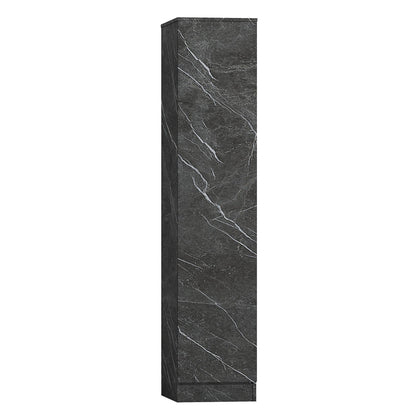 ZITA Compact 1-Door Wardrobe in Grey Marble Effect - Bedroom Storage, Stylish and Space-Saving