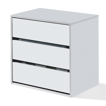 ARC Compact 3 Drawer Storage Chest White, Internal Storage 57x60x44cm