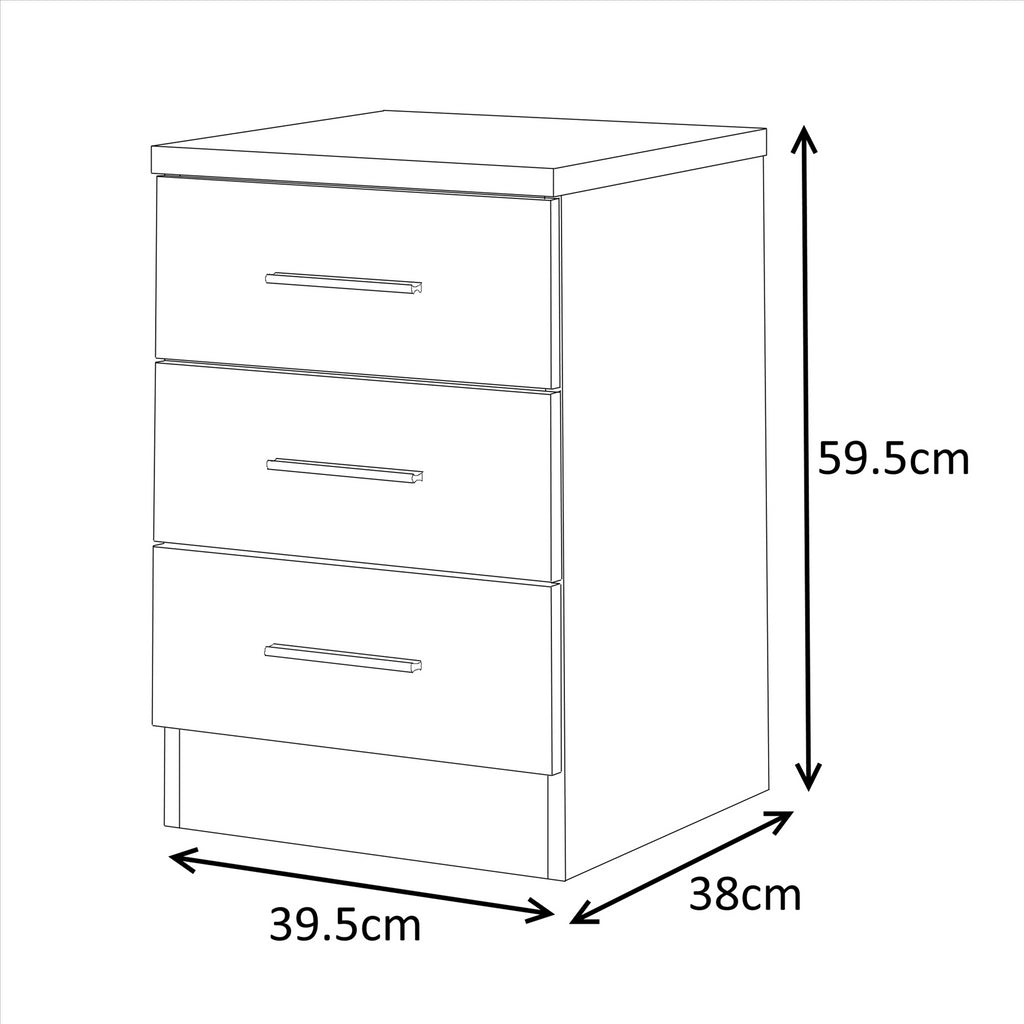 REFLECT Gloss Bedroom Furniture Wardrobe Chest Bedside Desk - 4 Colour Options