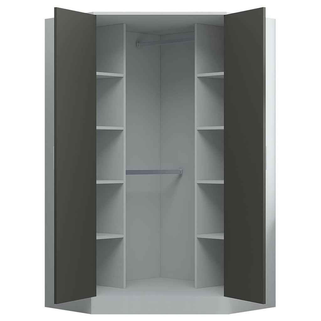 REFLECT Gloss 5 Door Corner Wardrobe Bundle Inc Corner + 3 Door Wardrobe Set