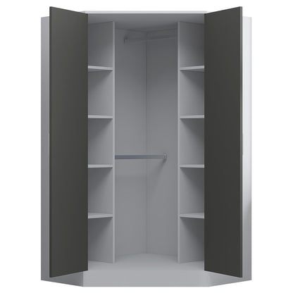 REFLECT Gloss 5 Door Corner Wardrobe Bundle Inc Corner + 3 Door Wardrobe Set