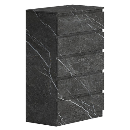 ZITA Bedroom Furniture Tall 5 Drawer Chest in White OR Grey Marble Colour Option