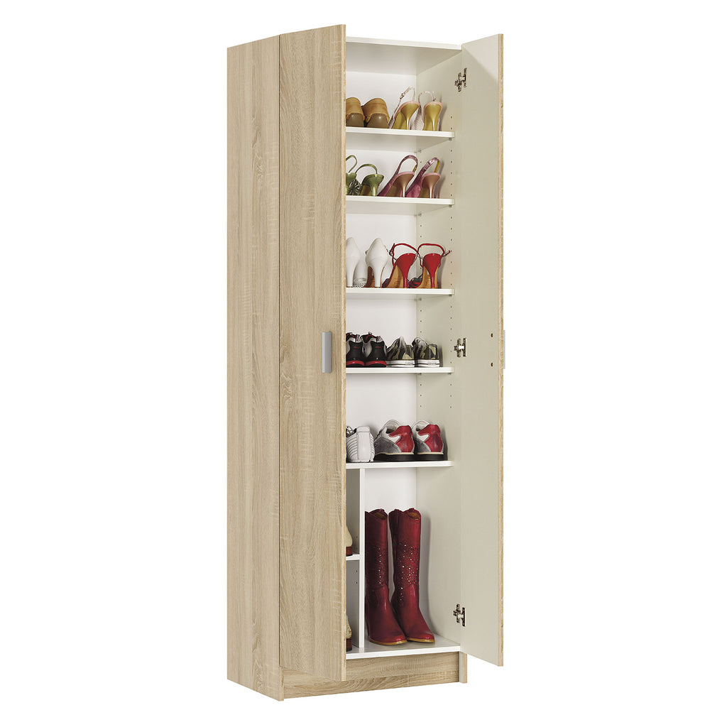 Vita Oak 2 Door Shoe & Boot Cupboard - Modular Kitchen Utility Room Cleaning Cabinet