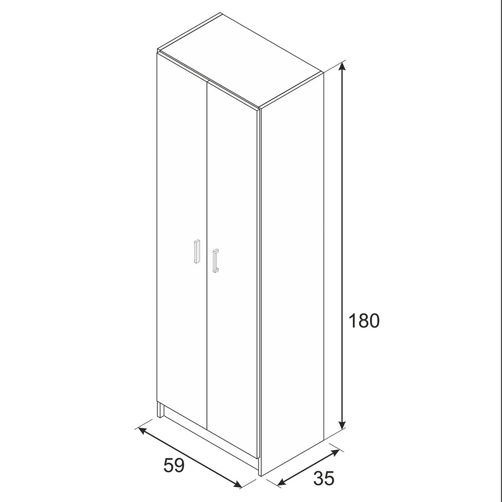 Vita White 2 Door Shoe & Boot Cupboard - Modular Kitchen Utility Room Cleaning Cabinet
