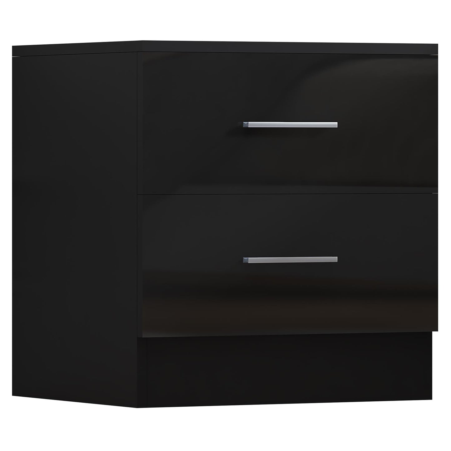 REFLECT Gloss 4pc Set - 3 Door Mirrored Wardrobe + 5 Draw Chest + Bedside + Desk
