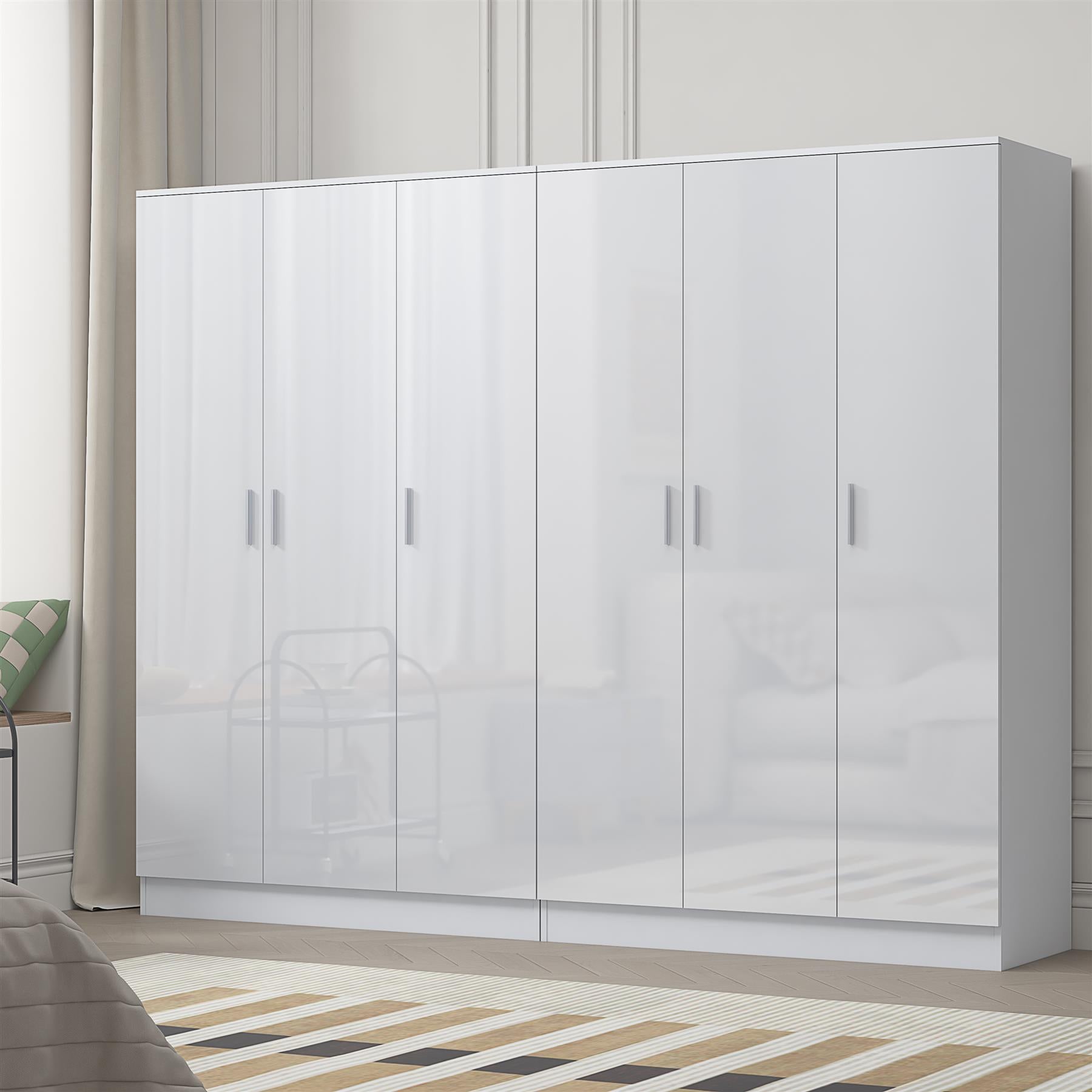 REFLECT 2pc Wardrobe Bundle - 3 Door Plain + 3 Door Plain - 4 Colour Options