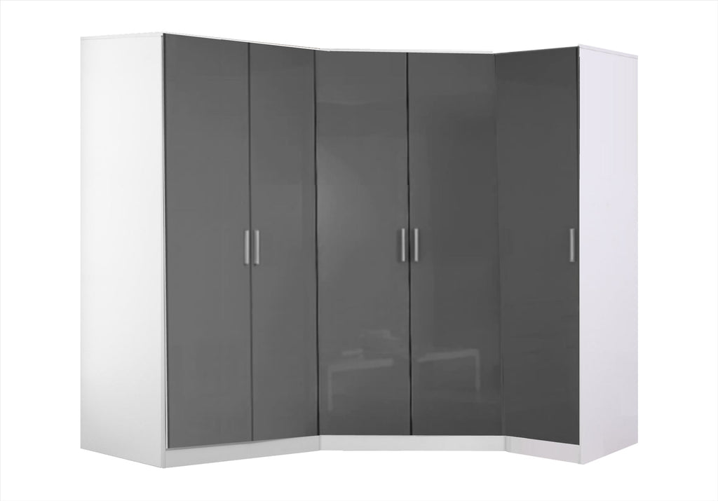REFLECT Gloss 5 Door Wardrobe Bundle - 2 Door Corner + 2 Door + 1 Door Wardrobe