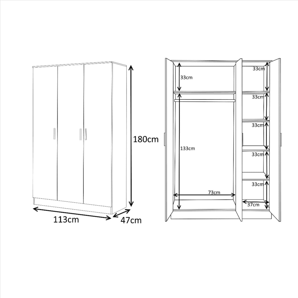 REFLECT Gloss Large 9 Door Corner Modular Wardrobe Bedroom Furniture Bundle Set