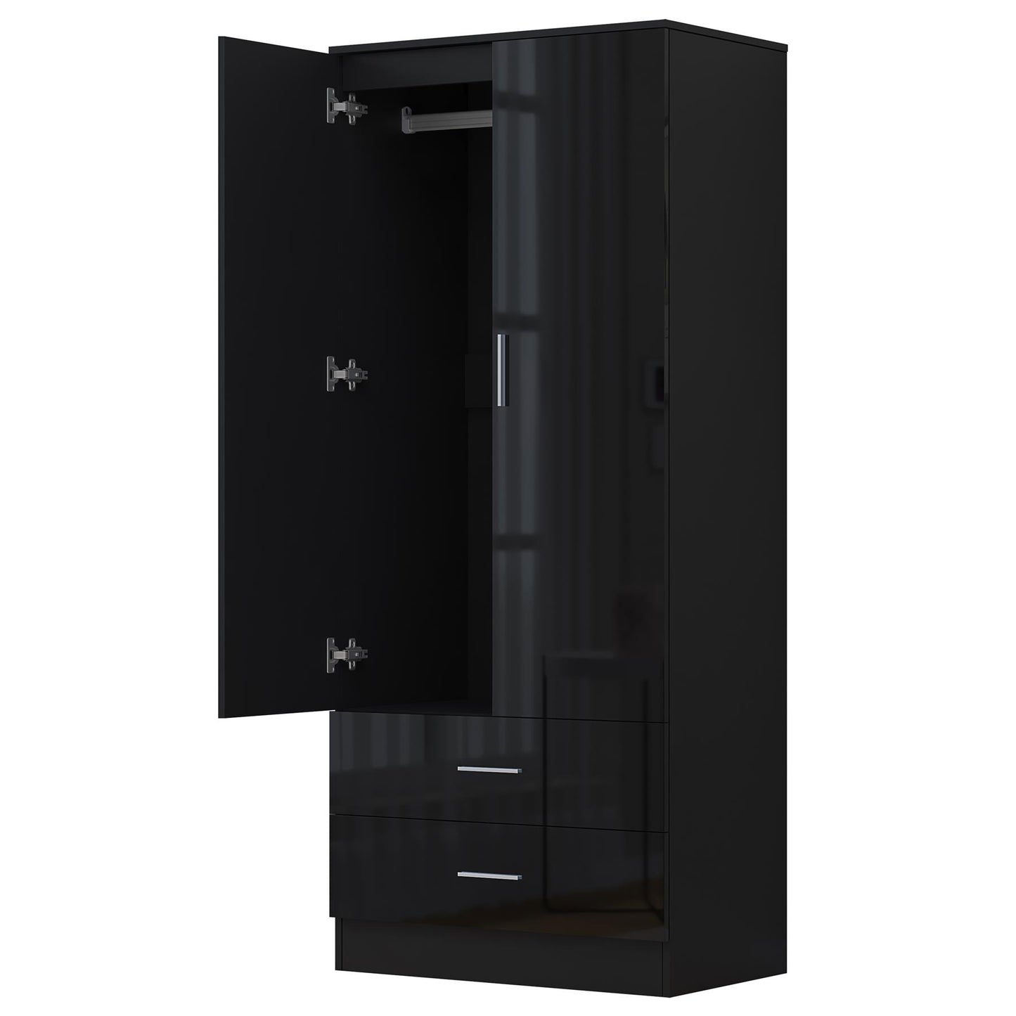 REFLECT Gloss Bedrooom 2 Door & 2 Drawer Combination Wardrobe - 4 Colour Options
