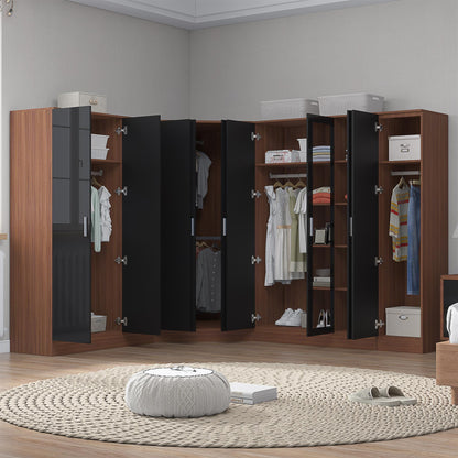 REFLECT Gloss 4pc Set - 2dr Corner Wardrobe + 3dr Mirror + 3dr Plain + 1dr Plain
