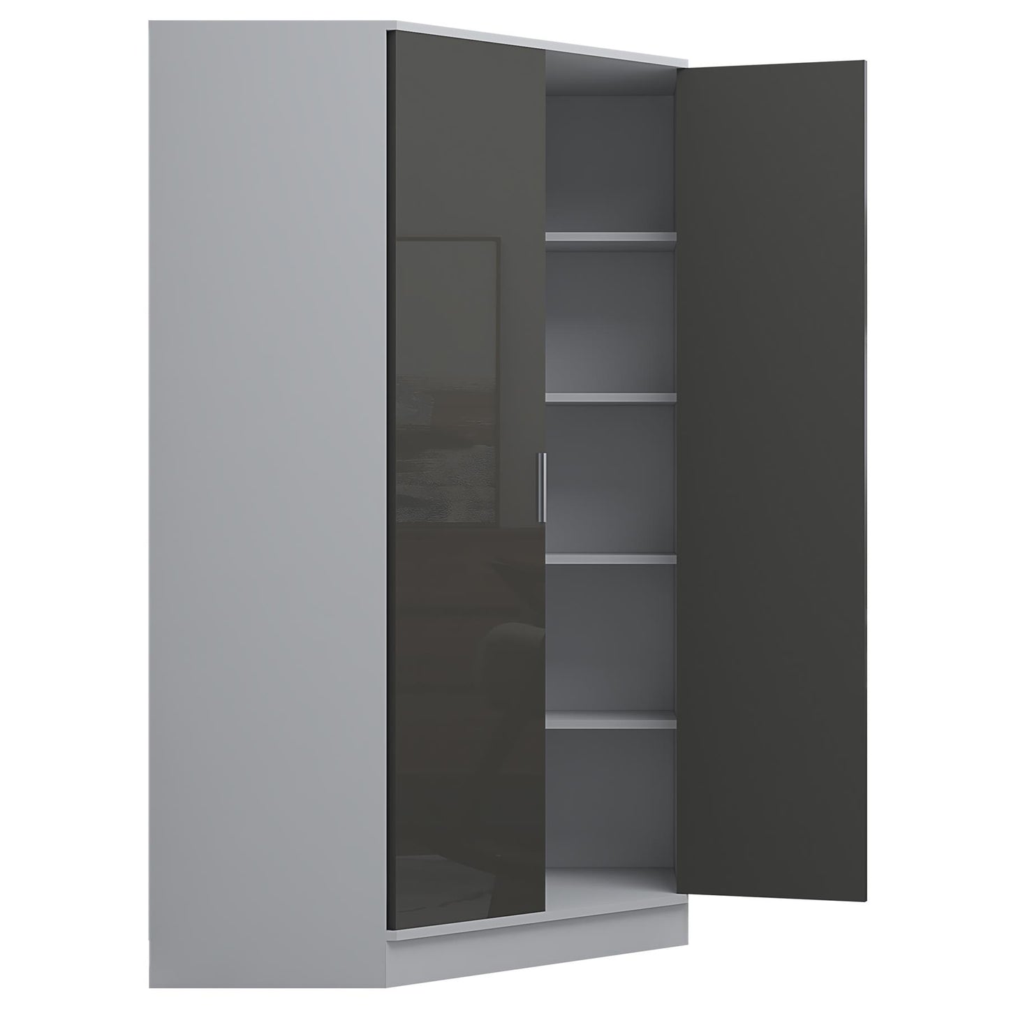 REFLECT Gloss Bedroom Furniture Wardrobe Chest Bedside Desk - 4 Colour Options