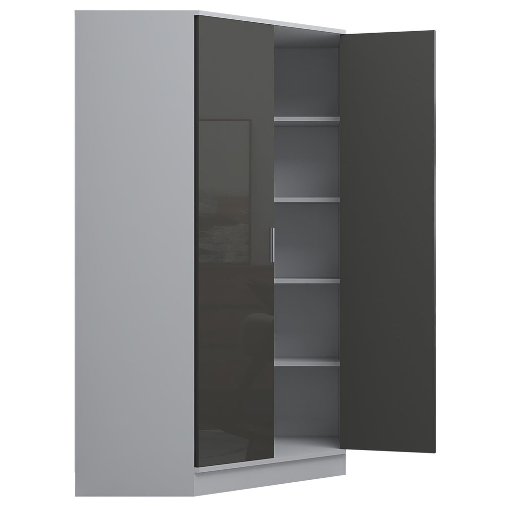 REFLECT Gloss Bedroom Furniture Wardrobe Chest Bedside Desk - 4 Colour Options
