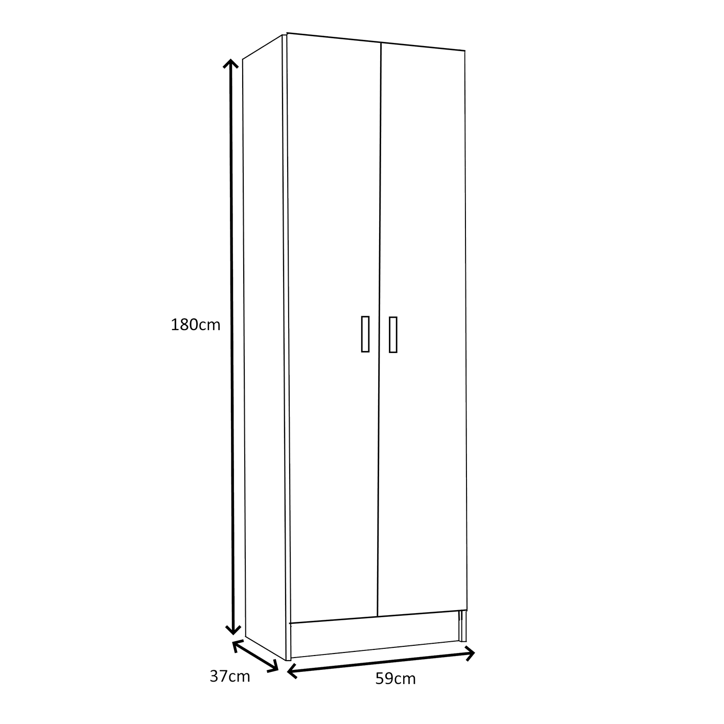 Vita Oak 2 Door 4 Shelf Kitchen Utility Room Cabinet - Modular Cleaning Storage