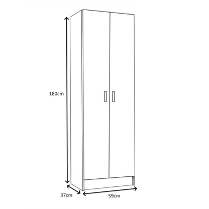 Vita Oak 2 Door 4 Shelf Kitchen Utility Room Cabinet - Modular Cleaning Storage