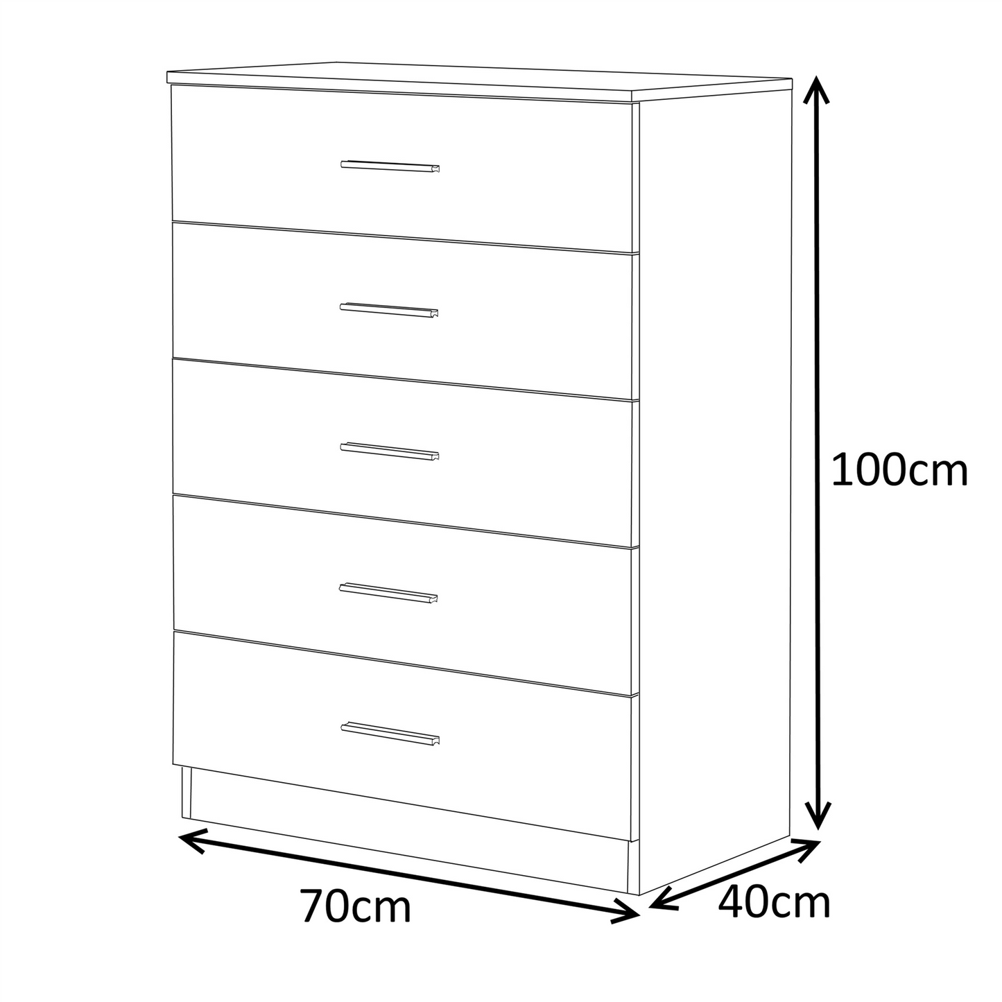 REFLECT High Gloss Bedroom Furniture Wardrobe Chest Bedside Desk in Grey/White