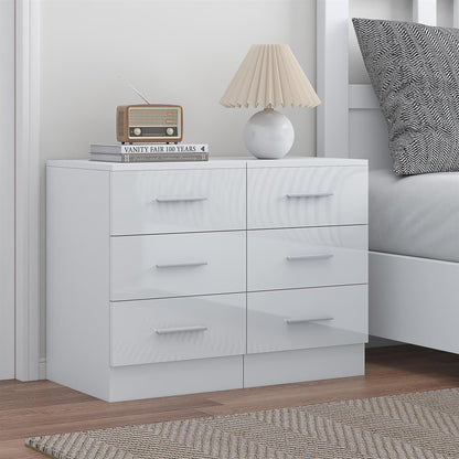 REFLECT High Gloss Pair of 3 Drawer Bedsides in 4 Colour Options