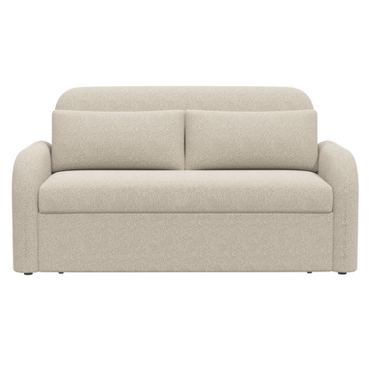 NOMA 2-Seater Boucle Pull Out Sofa Bed with Matching Cushions - Beige