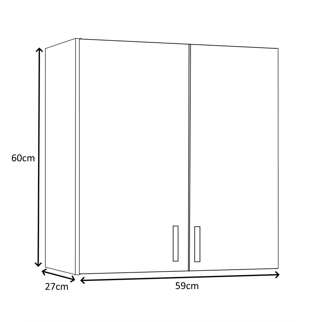 VITA Multi-Use White Cupboard Set- Freestanding & Wall Hung Storage Units for Home Organisation