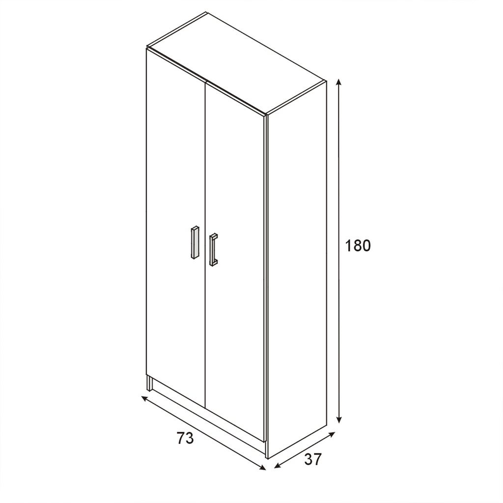 Vita 2 Door Kitchen Utility Room Cabinet - Oak Finish