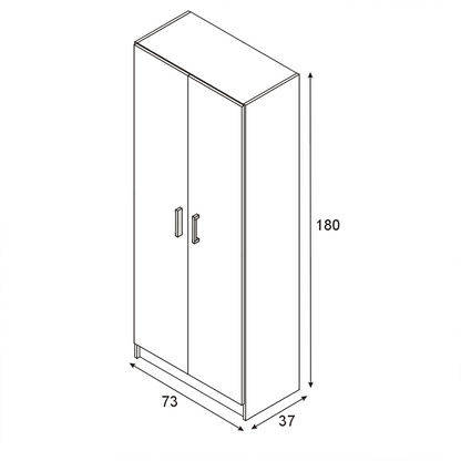 Vita 2 Door Kitchen Utility Room Cabinet - Oak Finish