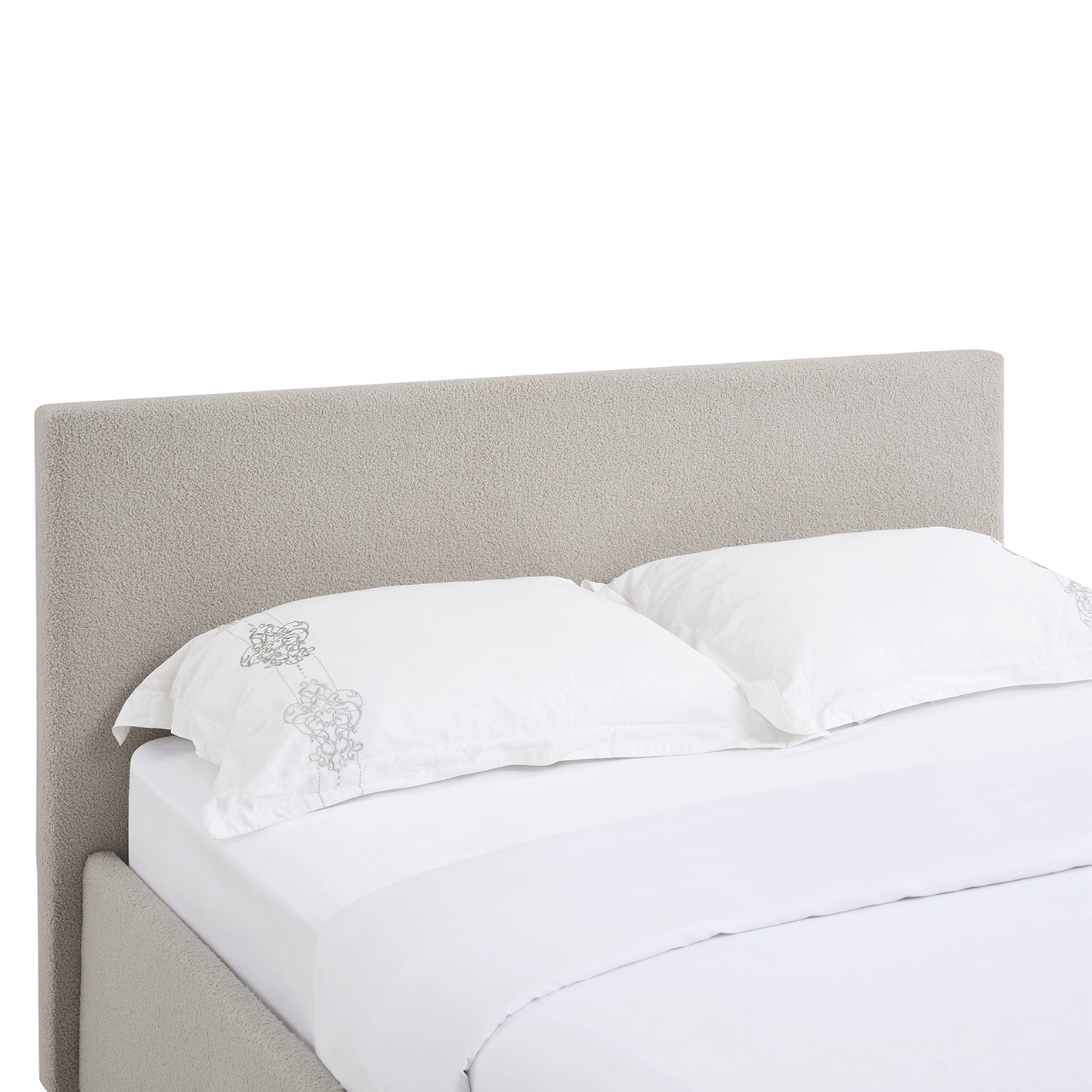 TEDDY Boucle Gas Lift Ottoman Storage Bedframe in Beige with 4 Size Options