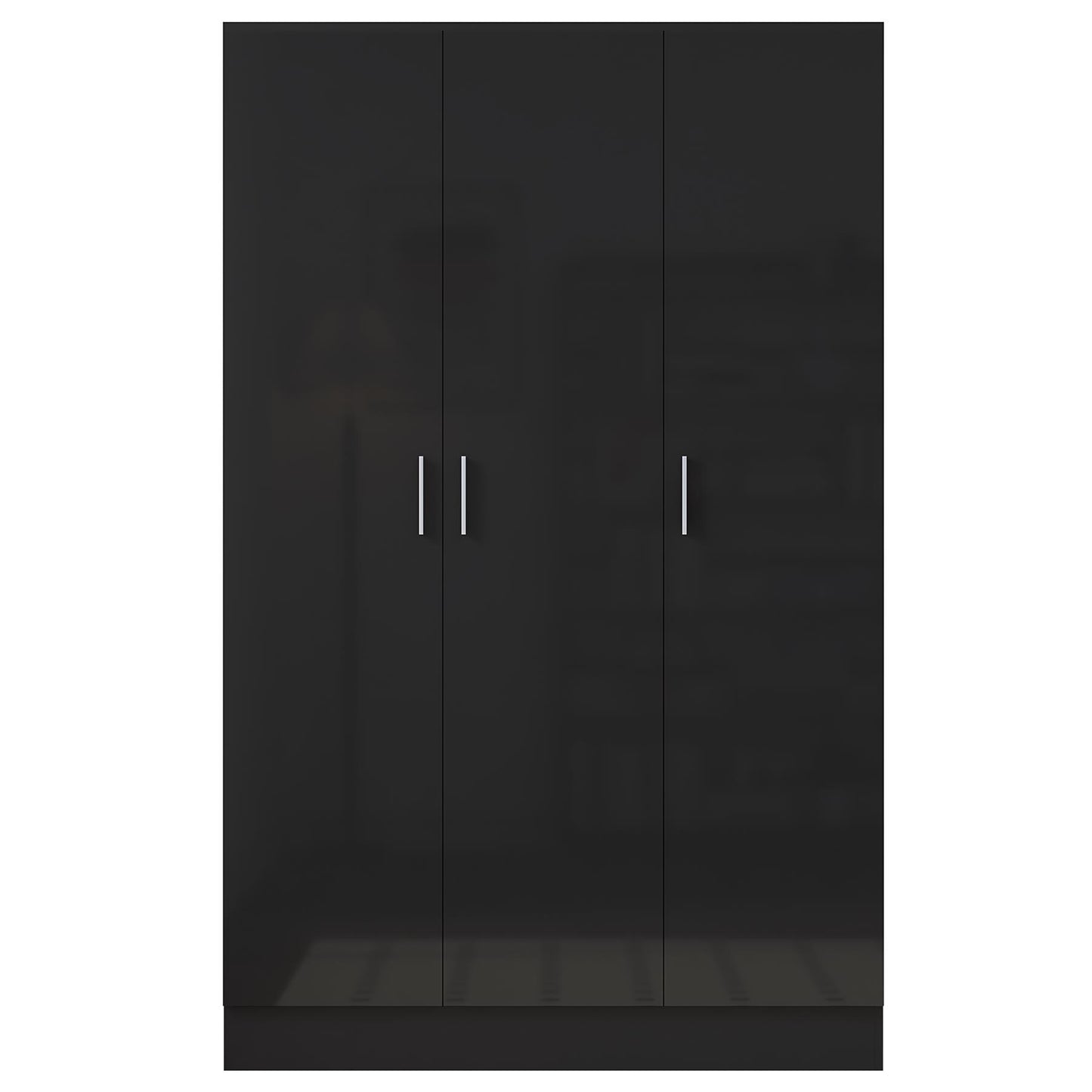 REFLECT Gloss Bedroom Furniture 3 Door Plain Wardrobe - 4 Colour Options