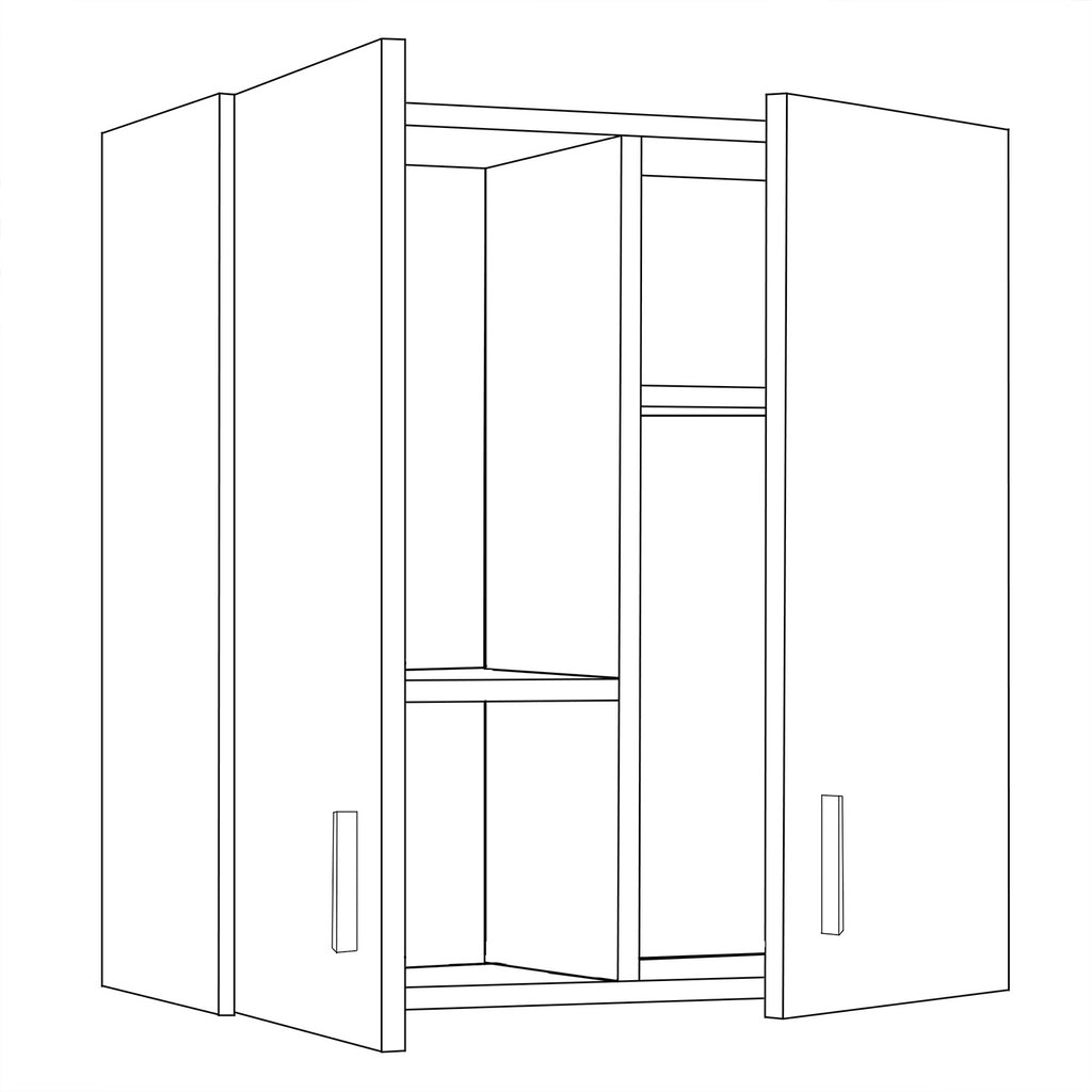 Vita White Wall-Hung Kitchen Cupboard - 2 Door Modular Storage Unit for Utility Room or Kitchen