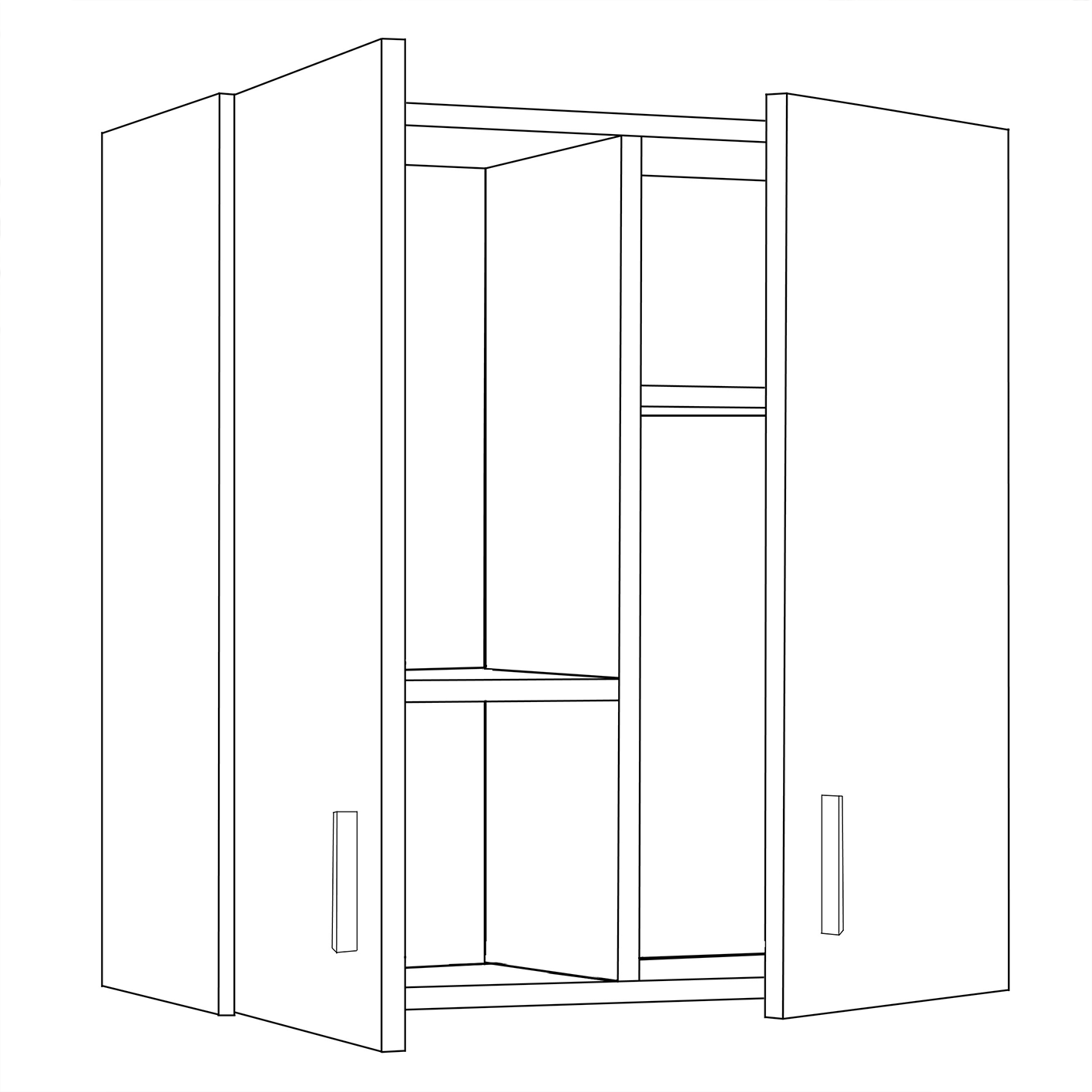 Vita White Wall-Hung Kitchen Cupboard - 2 Door Modular Storage Unit for Utility Room or Kitchen