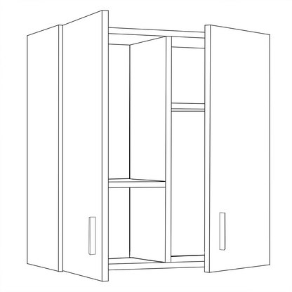 Vita White Wall-Hung Kitchen Cupboard - 2 Door Modular Storage Unit for Utility Room or Kitchen