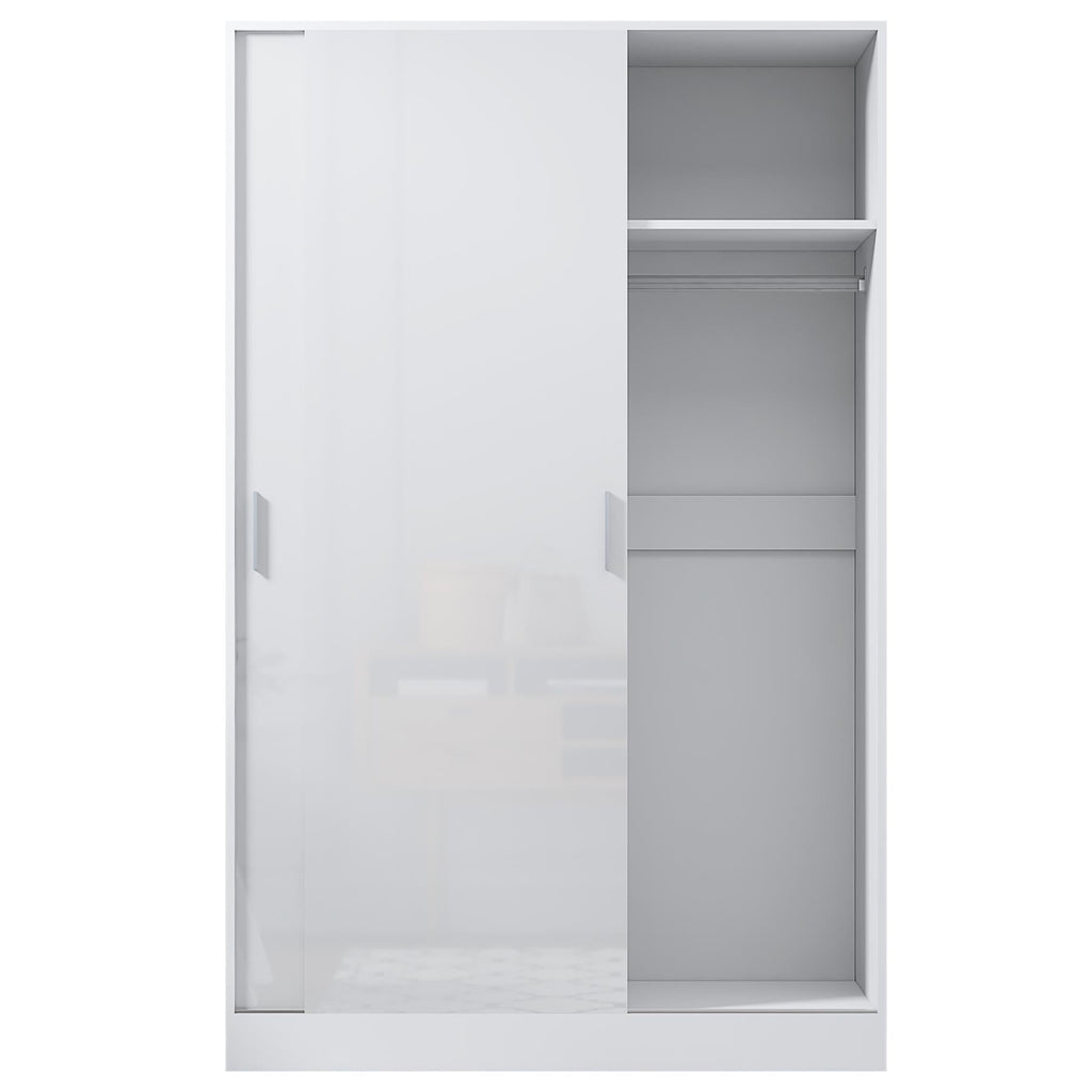 REFLECT High Gloss Bedroom Furniture Wardrobe Chest Bedside Desk Option in White
