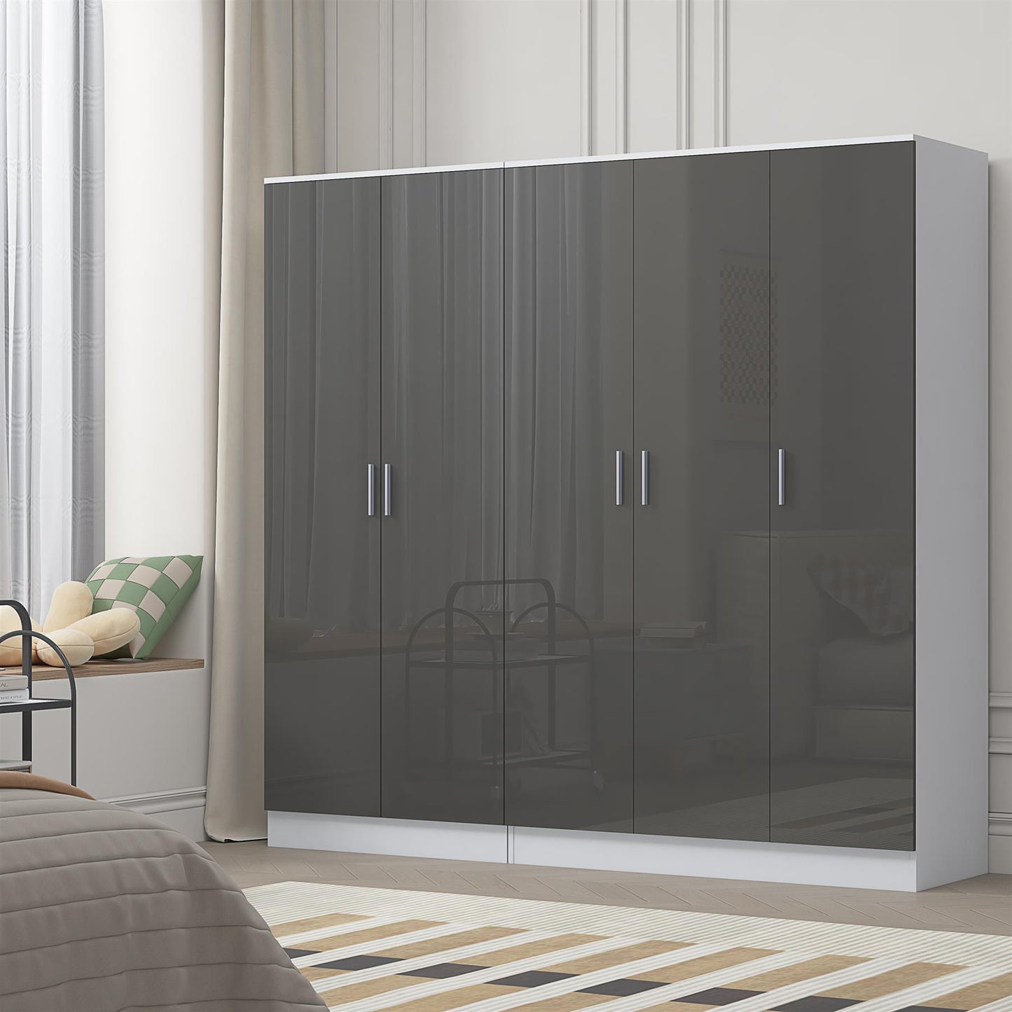 REFLECT 2pc Wardrobe Bundle - 3 Door Plain + 2 Door Plain - 4 Colour Options