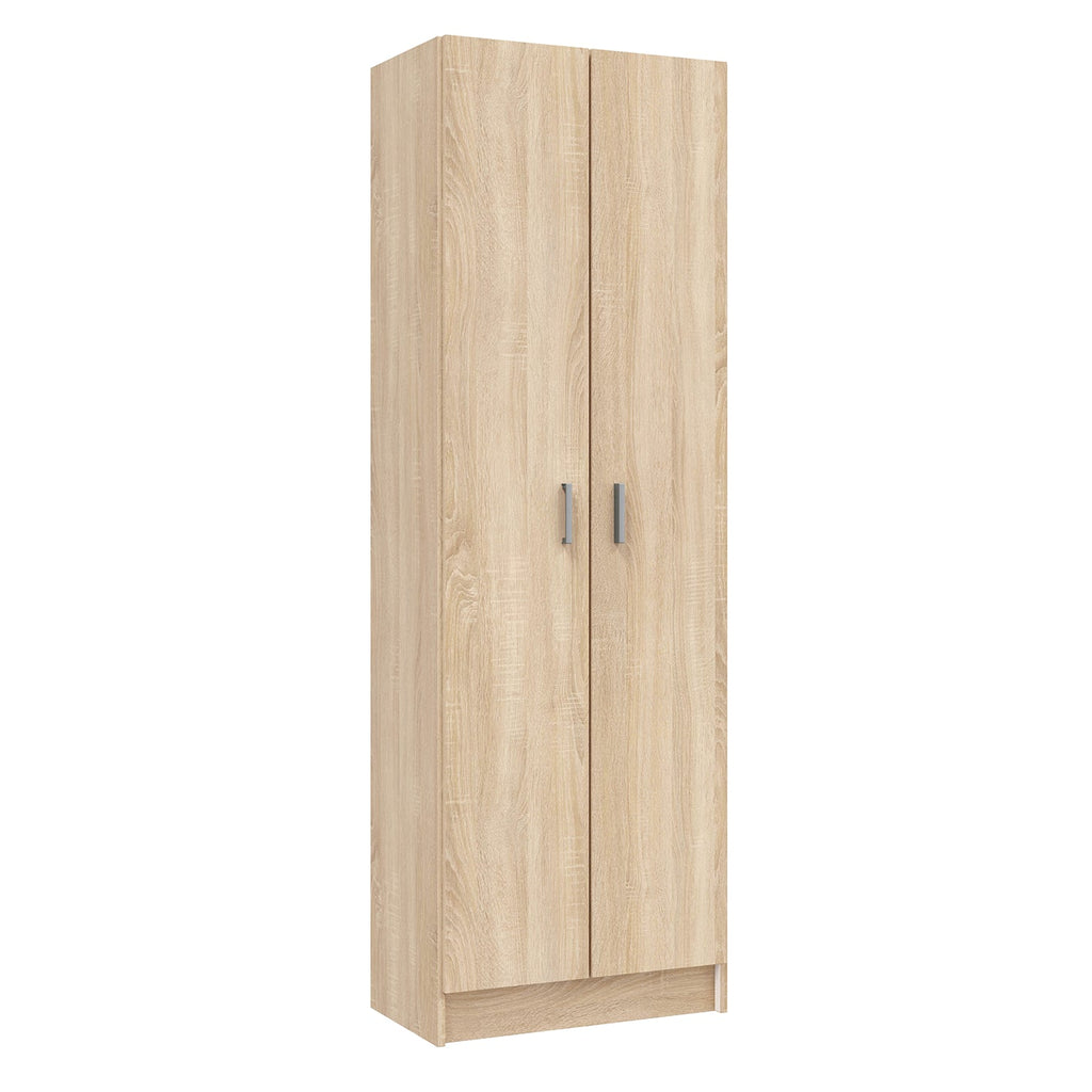 Vita Oak 2 Door Shoe & Boot Cupboard - Modular Kitchen Utility Room Cleaning Cabinet - H: 180cm x W: 59cm x D: 37cm.