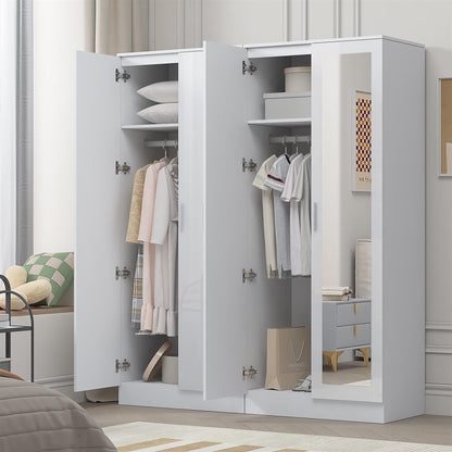 REFLECT Gloss 2pc Wardrobe Bundle - 2 Door Mirror + 2 Door Plain - 4 Colours