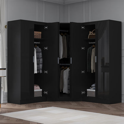 REFLECT Gloss 6 Door Wardrobe Bundle - 2 Door Corner + 2 Door + 2 Door Wardrobe