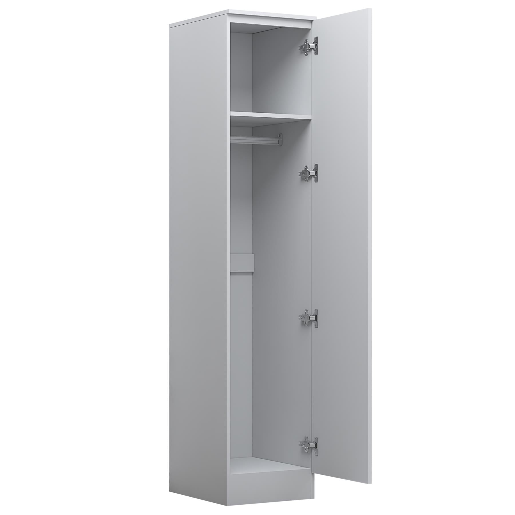 Reflect 3pc Wardrobe Bundle - 2 Door Corner + 2x 1 Door Plain - White Gloss & Matt White