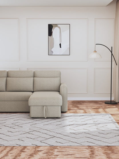FLYN 3 Seater L Shape Boucle Pull Out Sofabed - 3 Colour Options