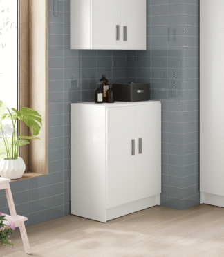 VITA 2 Door Utility Freestanding Cupboard - White