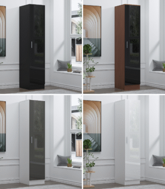 1 Door Plain Wardrobe - 4 Colours REFLECT