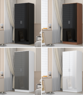 2 Door Plain Wardrobe - 5 Colours REFLECT