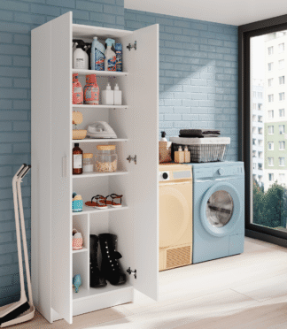 VITA 2 Door Utility Shoe Cupboard - White