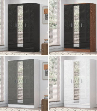 3 Door Mirrored Wardrobe - 4 Colours REFLECT
