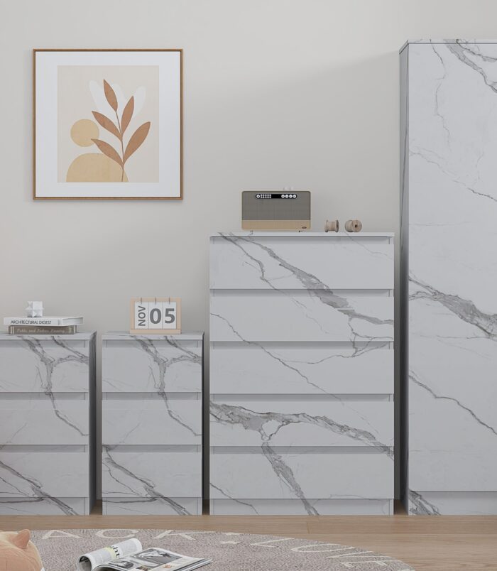 4pc_white_marble_wardrobe_set_1_door_5_draw_2_bedsides_1-scaled