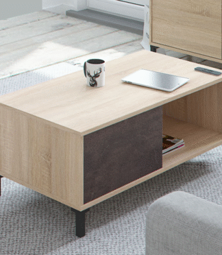Brooklyn Coffee Table - Oak & Dark Brown Wood