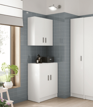 VITA 2 Door Utility Wall Hanging Cupboard - White
